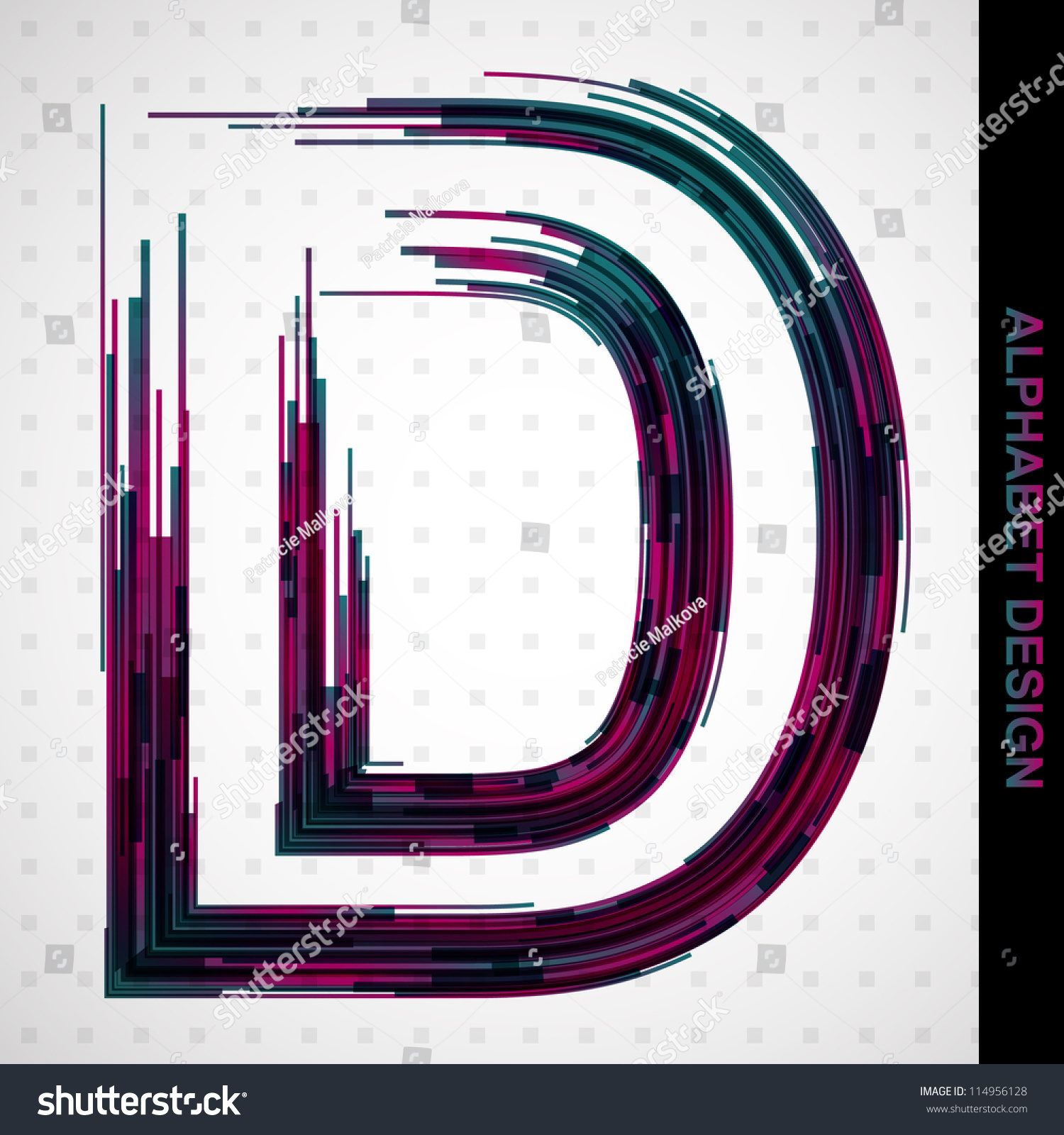 Abstract Vector Letter D From The Alphabet Set - Eps 10 - 114956128 ...