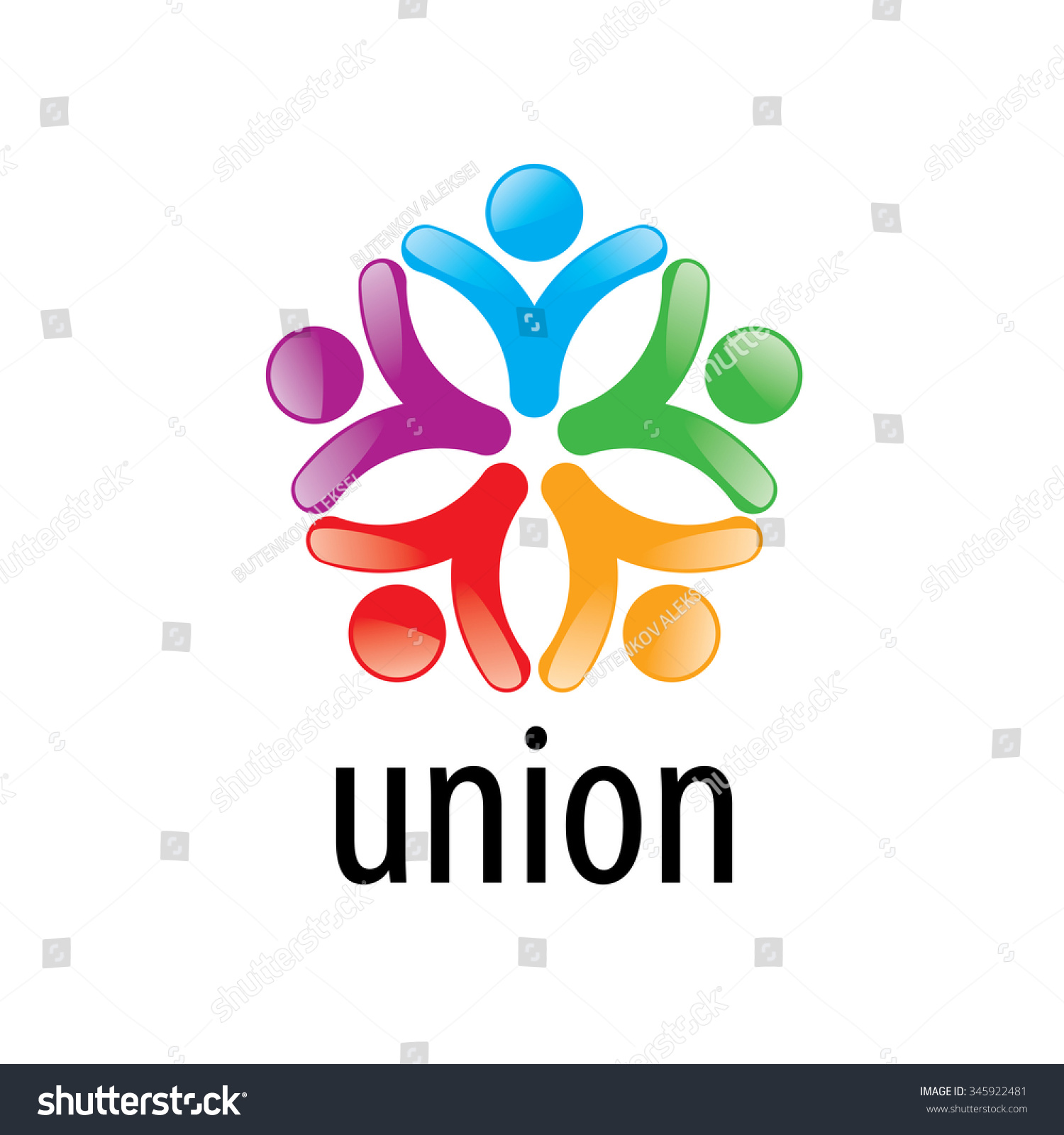 Abstract Vector Logo Colored People Union Stock Vector 345922481 ...