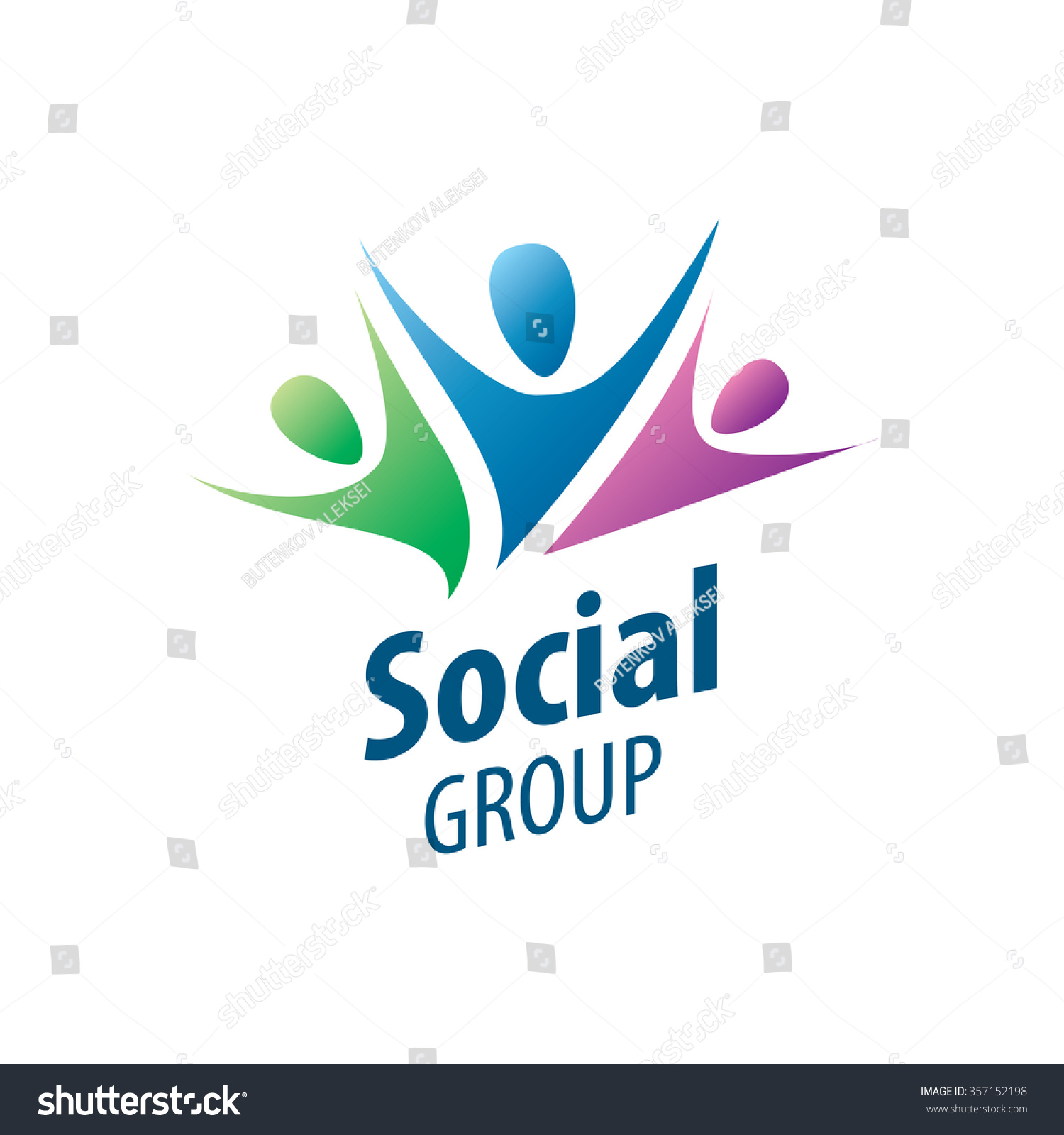 Abstract Vector Logo People Social Groups Stock Vector 357152198