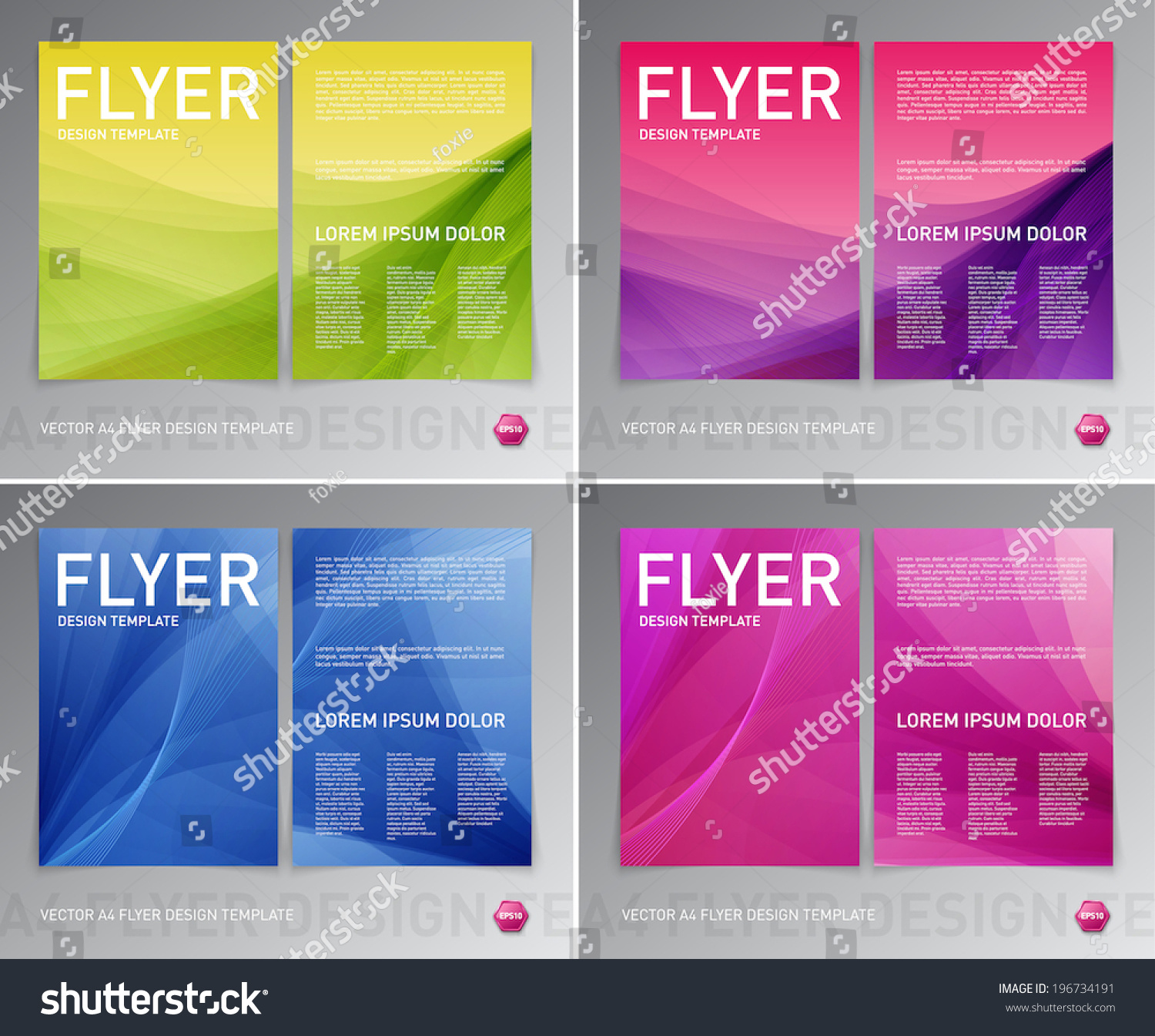 Abstract Vector Modern Flyer Brochure Design Templates Collection Smooth Colorful Backgrounds