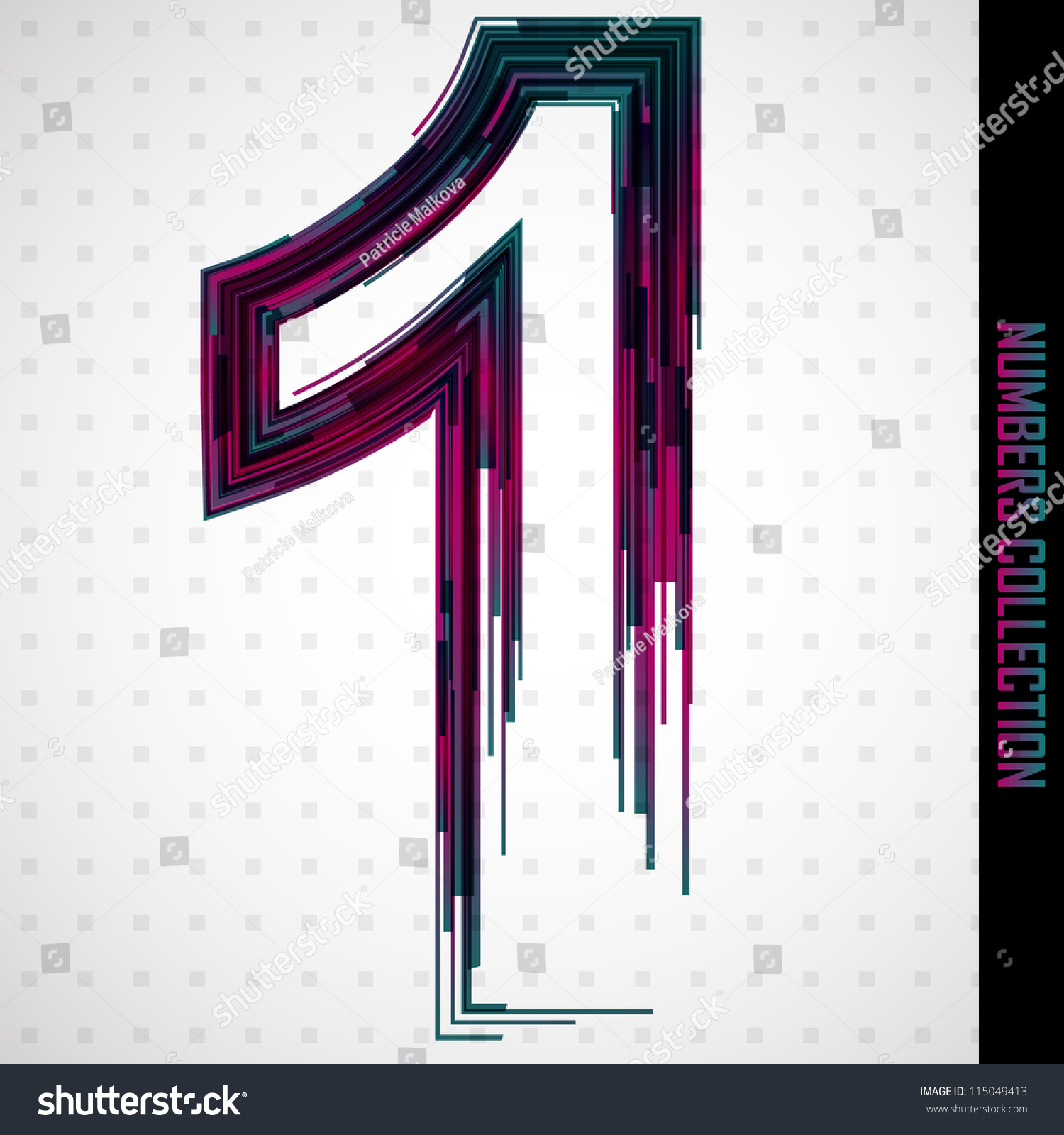 Abstract Vector Number One Numbers Set Stock Vector 115049413 ...