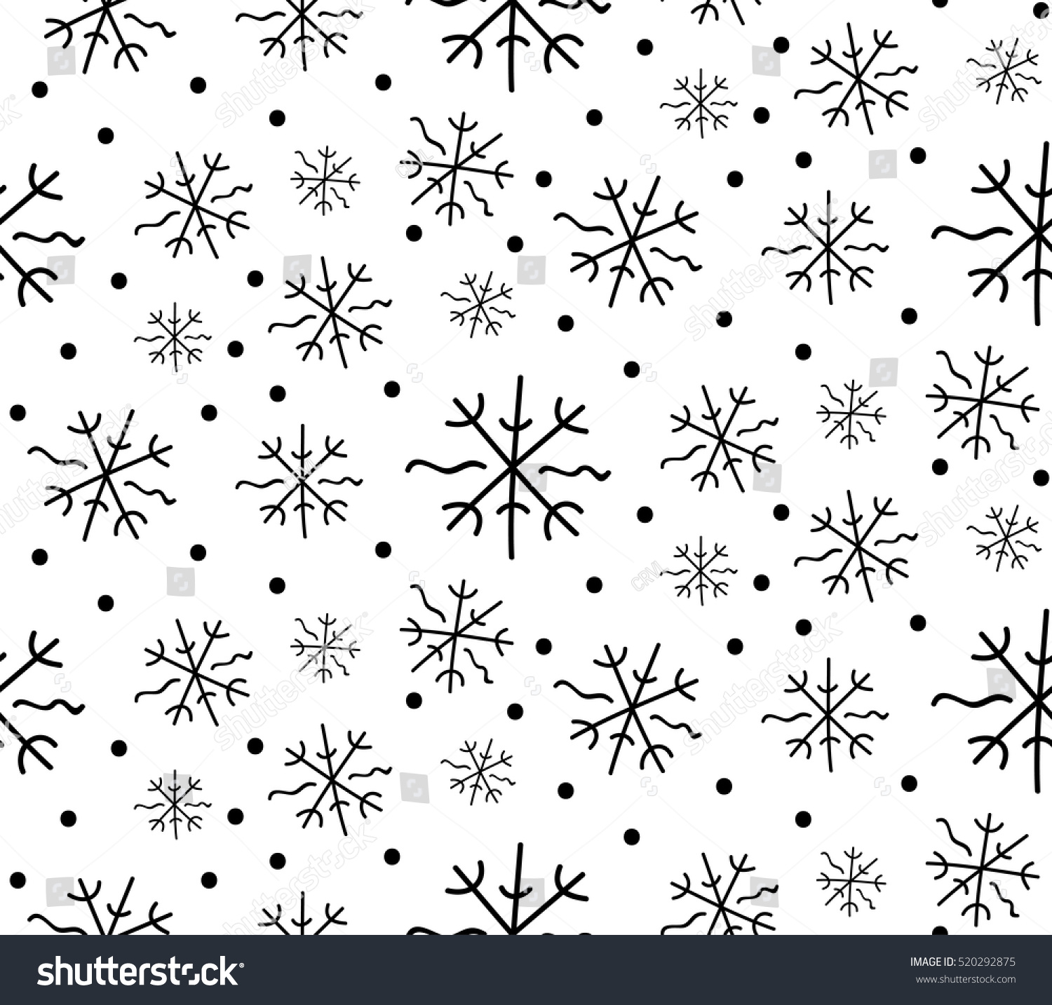 Abstract Vector Seamless Winter Background Doodle Stock Vector ...