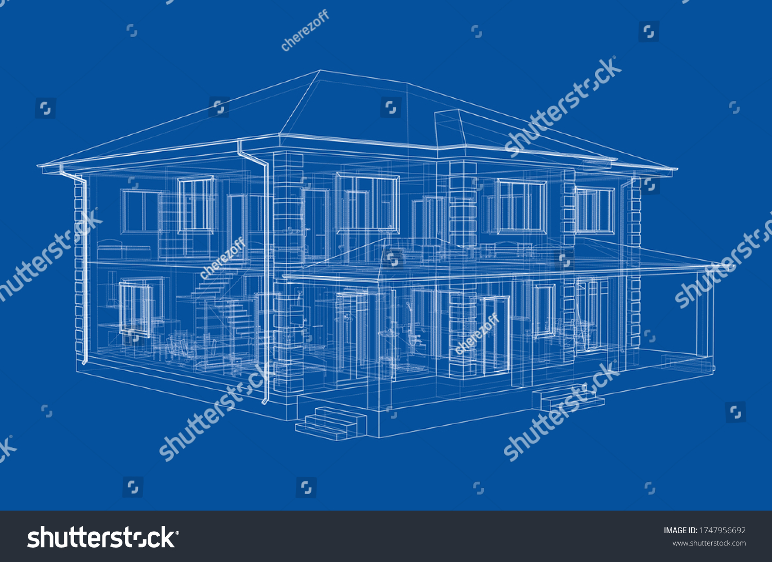 40,947 House exterior blueprint Images, Stock Photos & Vectors ...