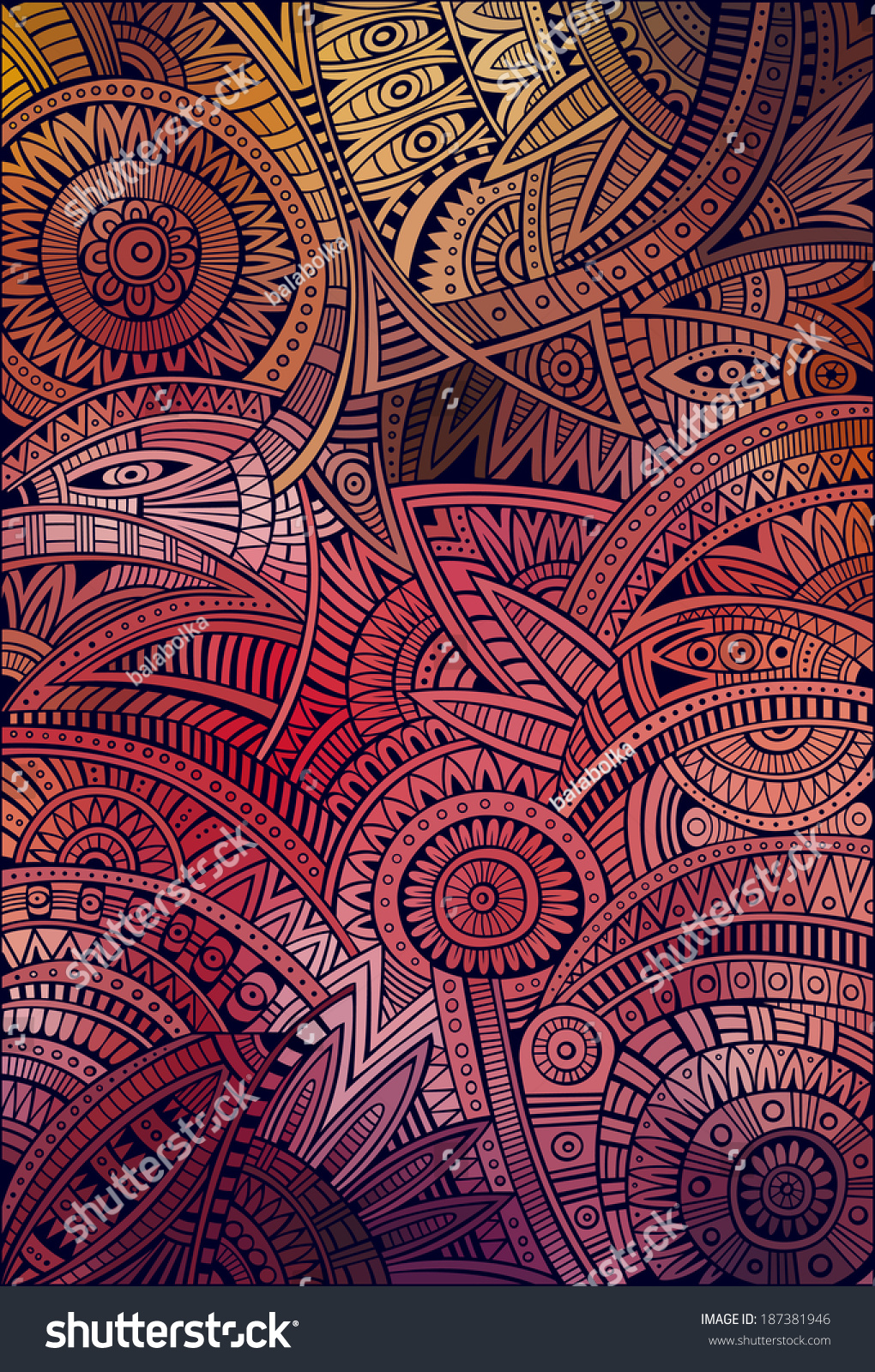 Abstract Vector Tribal Ethnic Background Pattern Stock Vector 187381946 ...