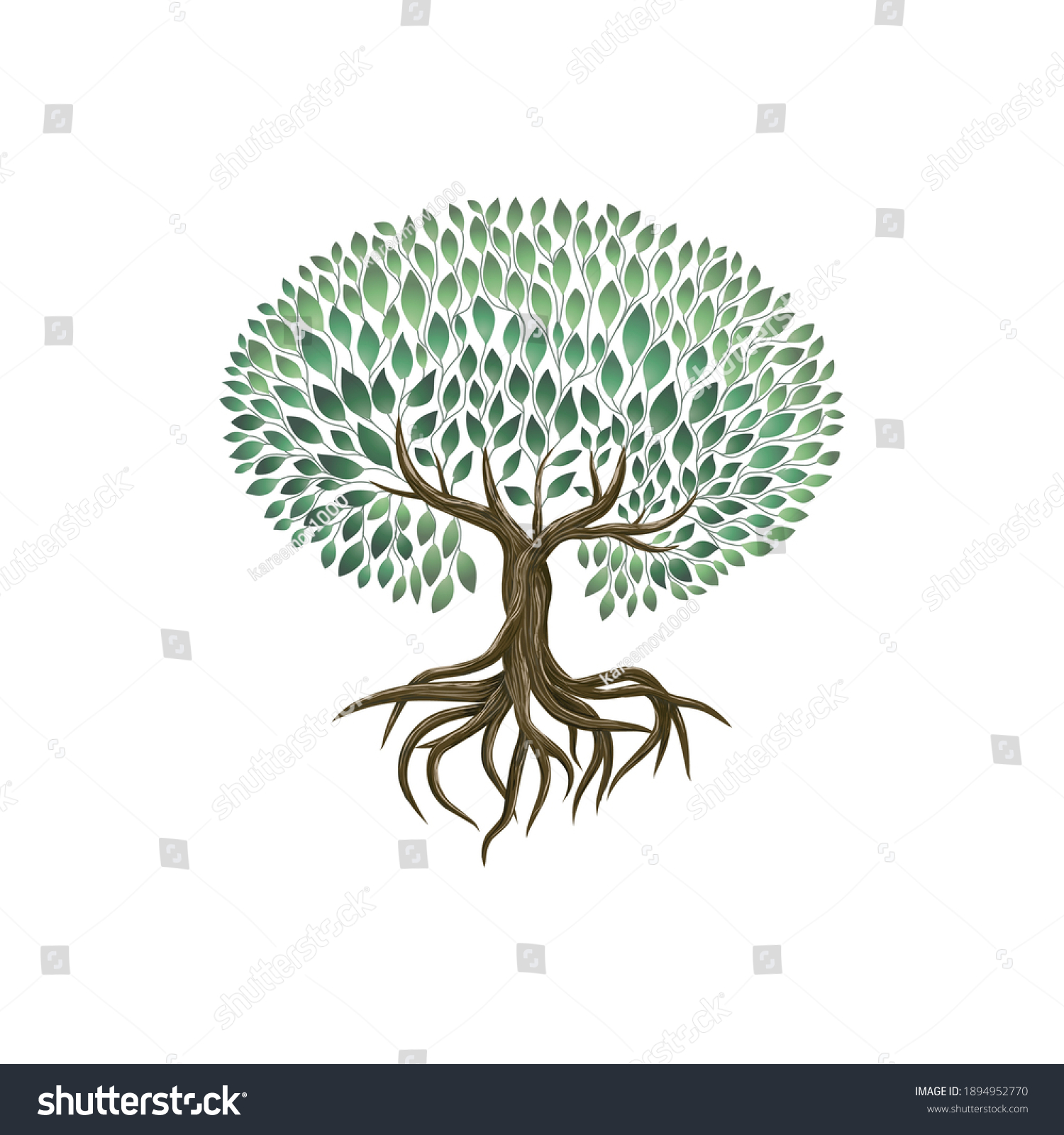 Abstract Vibrant Tree Logo Roots Design Stock Vector (royalty Free 