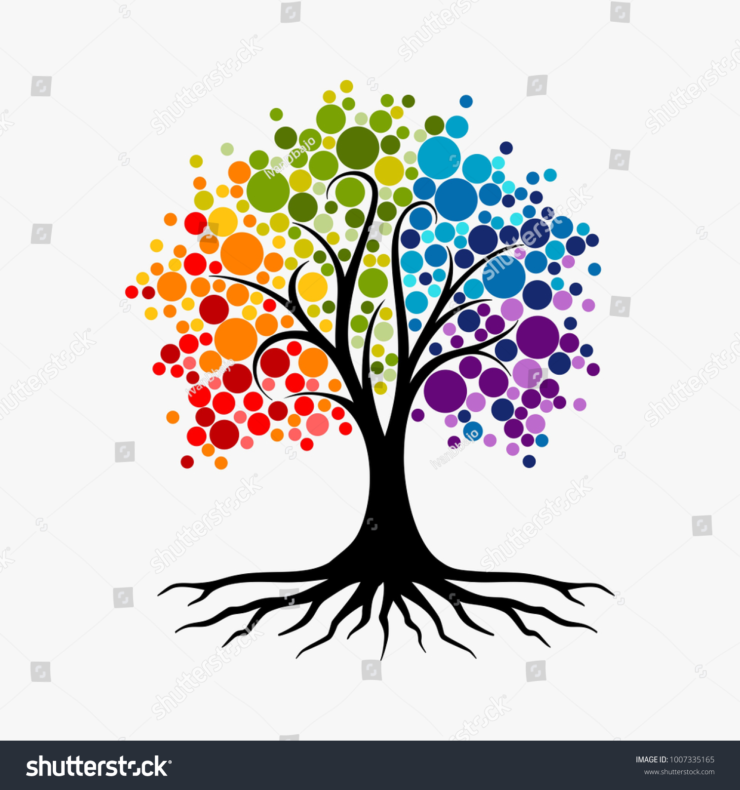 Abstract Vibrant Tree Logo Design Root Stock Vector (Royalty Free ...