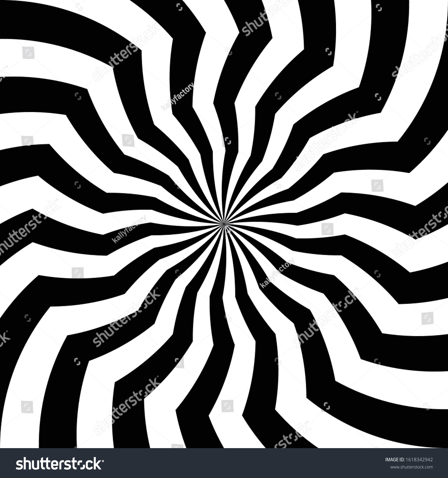 抽象的な壁紙 目の錯覚 歪んだ線の背景 簡単なベクター画像デザイン 白黒の縞模様の背景 旋回 旋回エレメント サイケデリック催眠術プリントポスター のベクター画像素材 ロイヤリティフリー