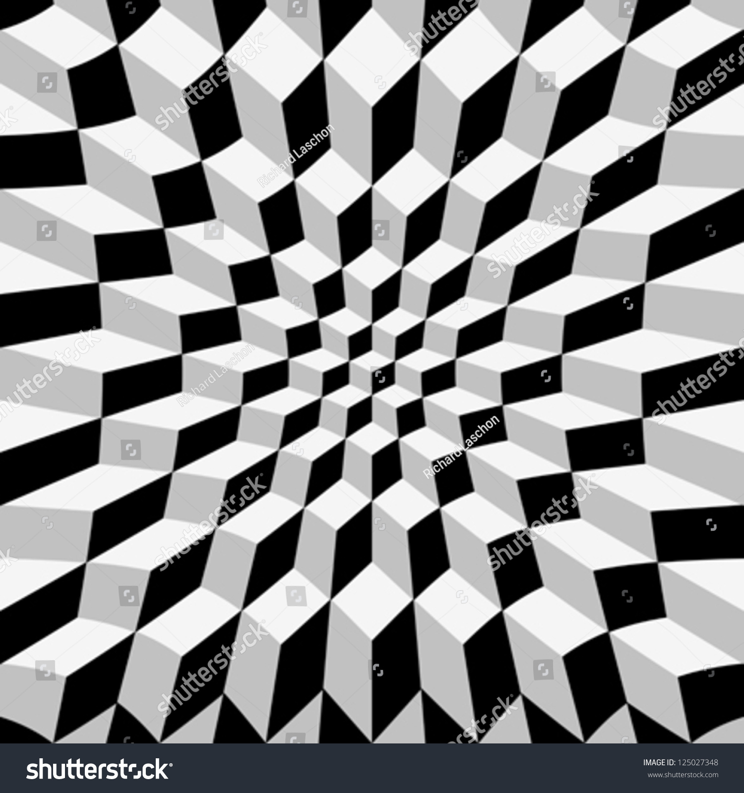 Abstract Warped Cube Background Op Art Stock Vector 125027348 ...