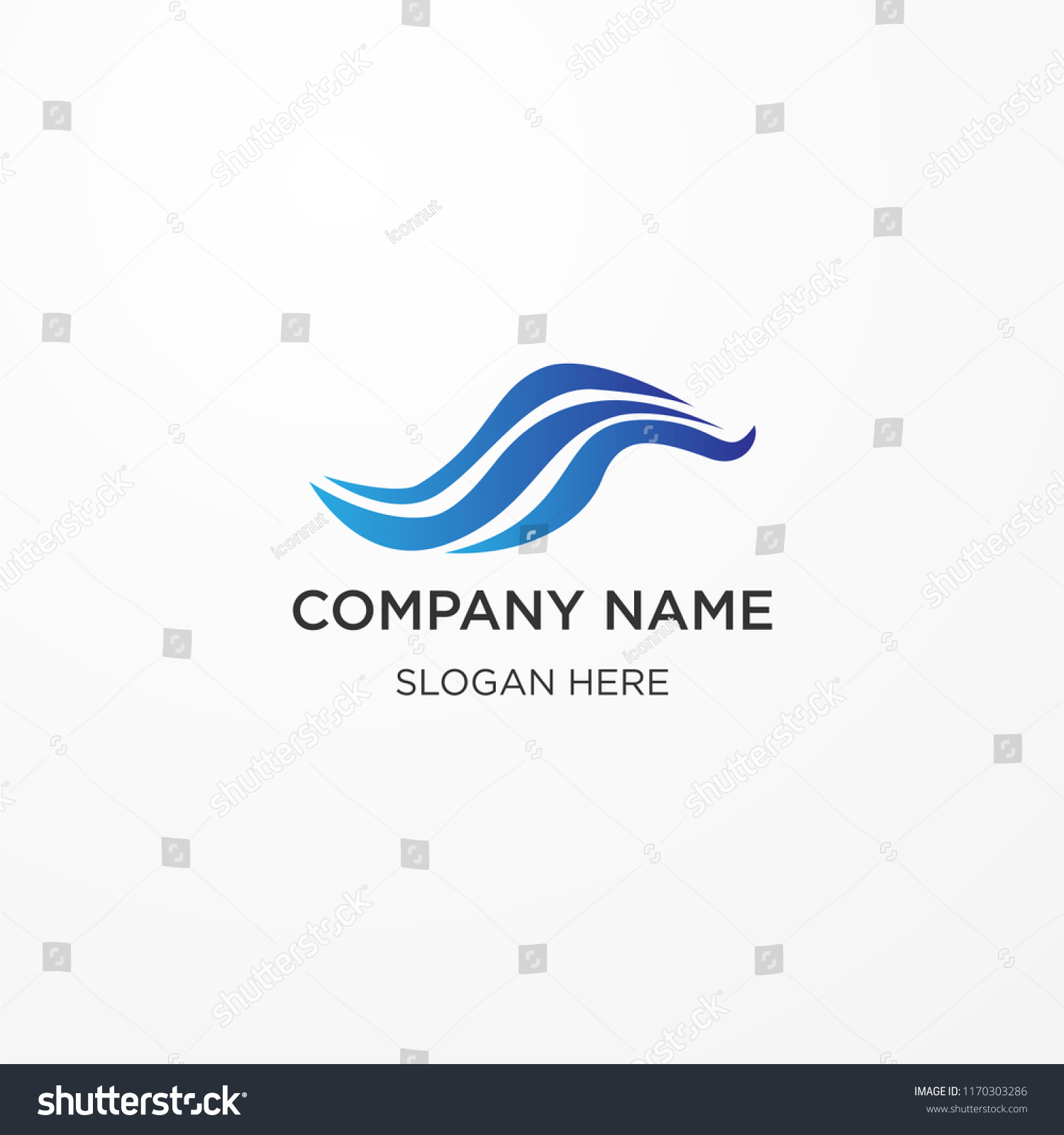 Abstract Water Flow Logo Template Use Stock Vector (Royalty Free ...