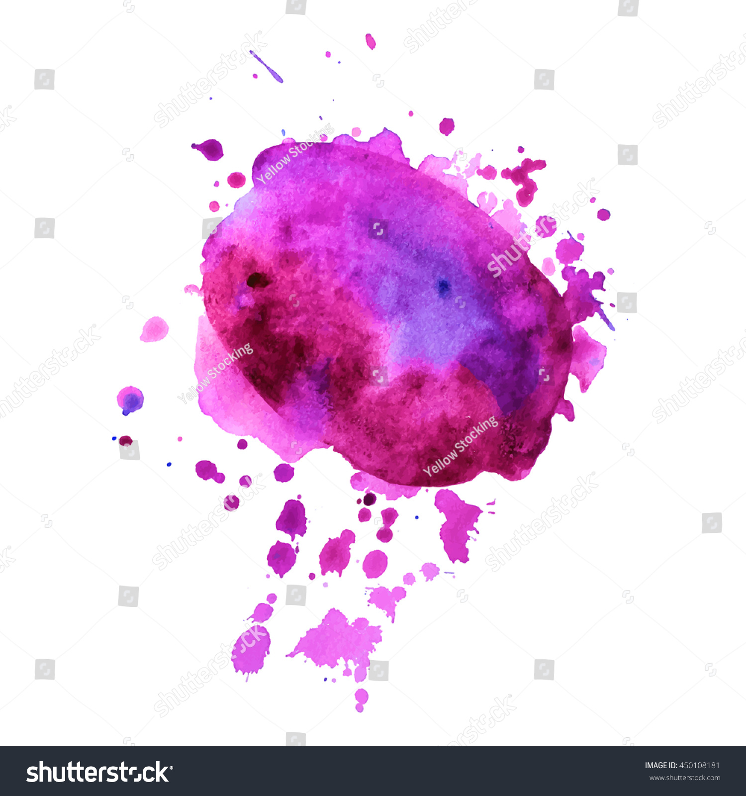 Abstract Watercolor Stain Drop Pink Fuchsia Stock Vector 450108181 ...