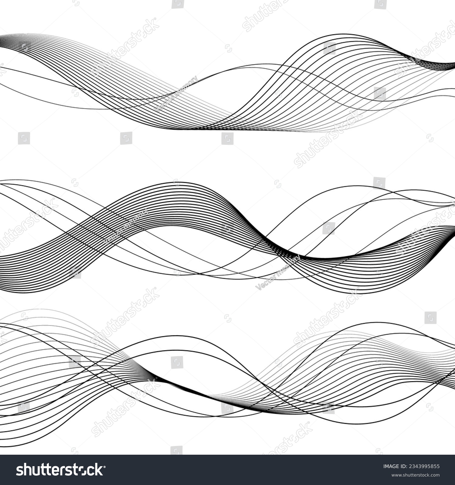 SVG of Abstract wave element for design. Digital frequency track equalizer. Stylized line art background. Vector illustration. Wave with lines created using blend tool. Curved wavy line, smooth stripe. svg