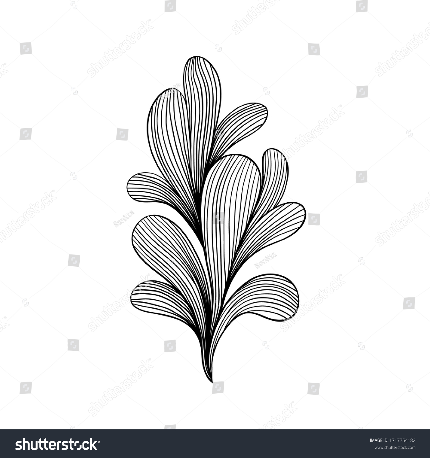 SVG of Abstract waves black and white line art decoration for wallpaper and wall art design. Use for laser cutting. Modern contour drawign object. svg