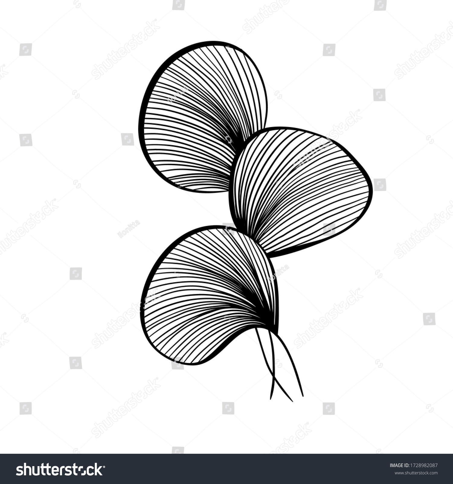 SVG of Abstract waves black and white line art decoration for wallpaper and wall art design. Use for laser cutting. Modern contour drawign object. svg
