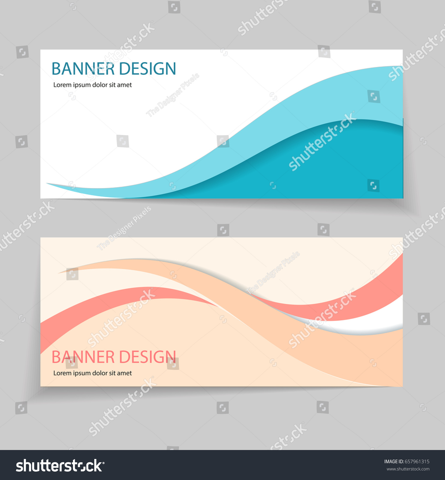 Abstract Wavy Banner Header Template Design Stock Vector (Royalty Free ...