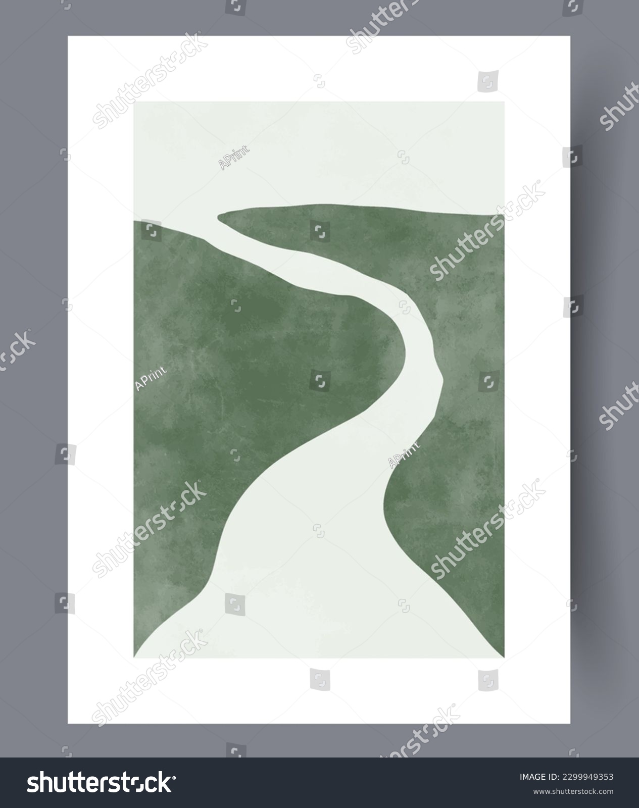 SVG of Abstract way long path wall art print. Wall artwork for interior design. Contemporary decorative background with path. Printable minimal abstract way poster. svg