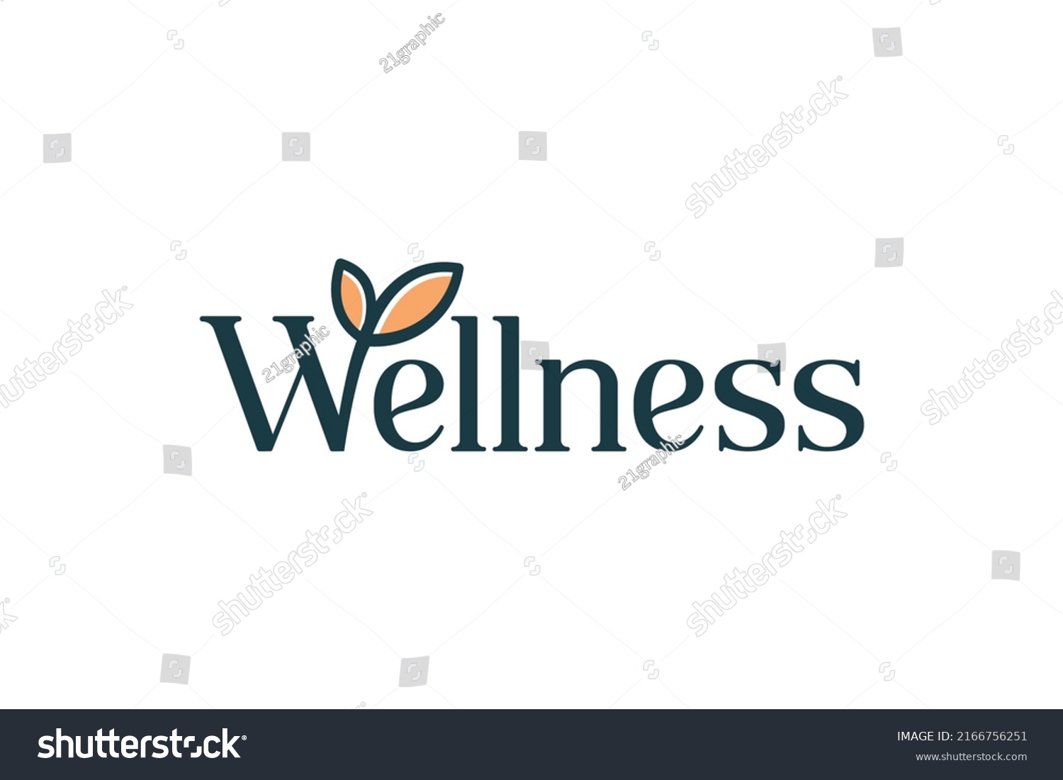 Abstract Wellness Logo Typography Linear Style Stock Vector (Royalty ...