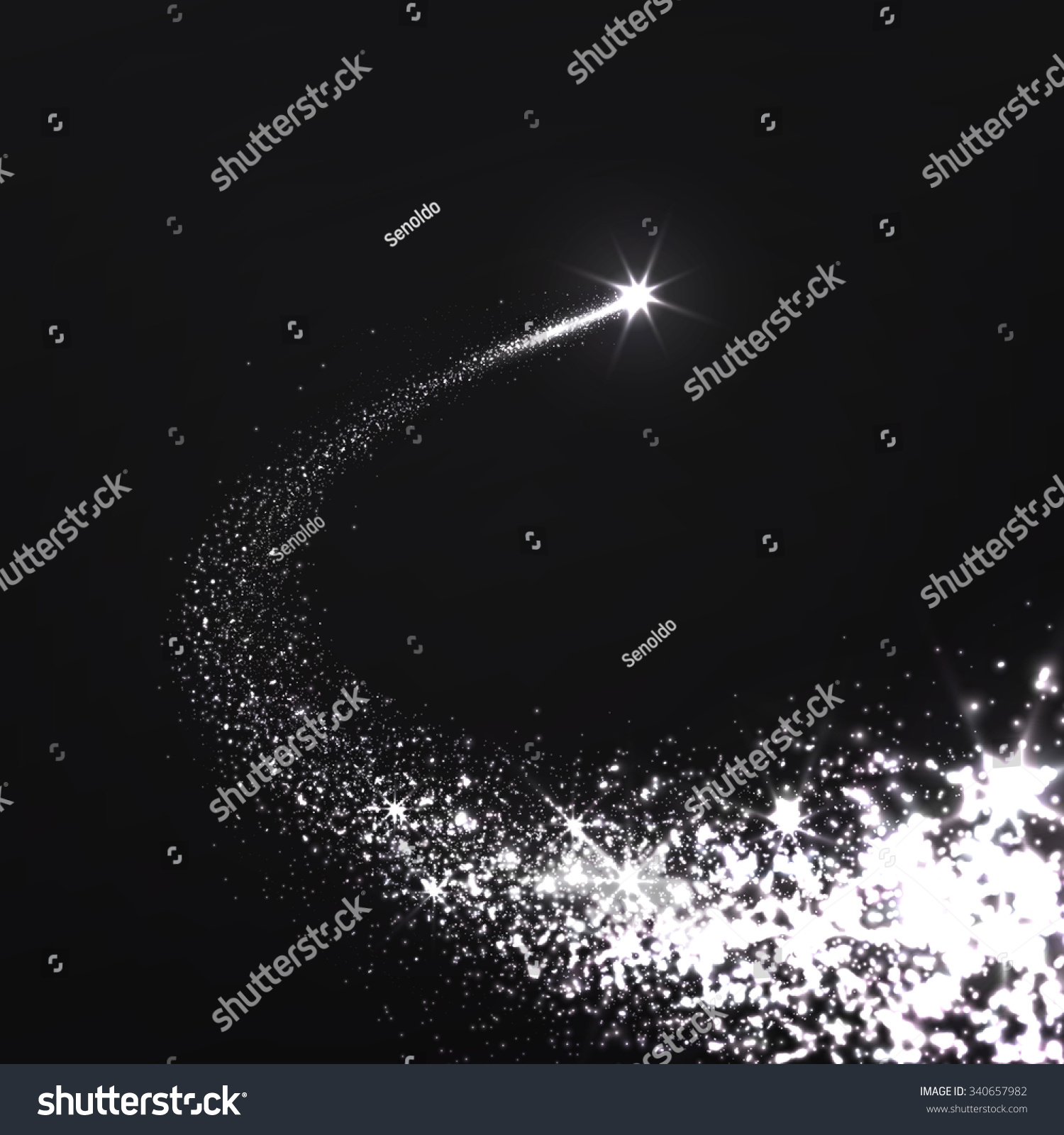 Abstract White Bright Falling Star - Christmas Star - Shooting Star ...