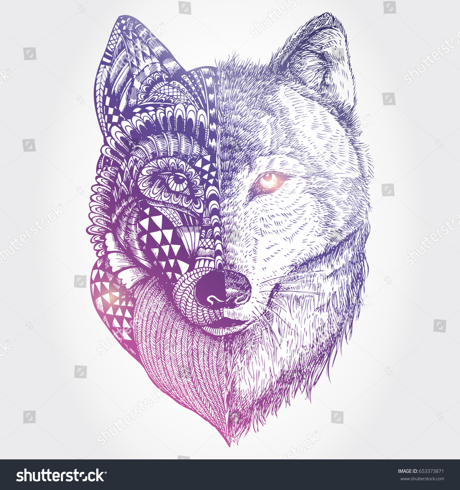 SVG of Abstract wolf illustration, Vector svg