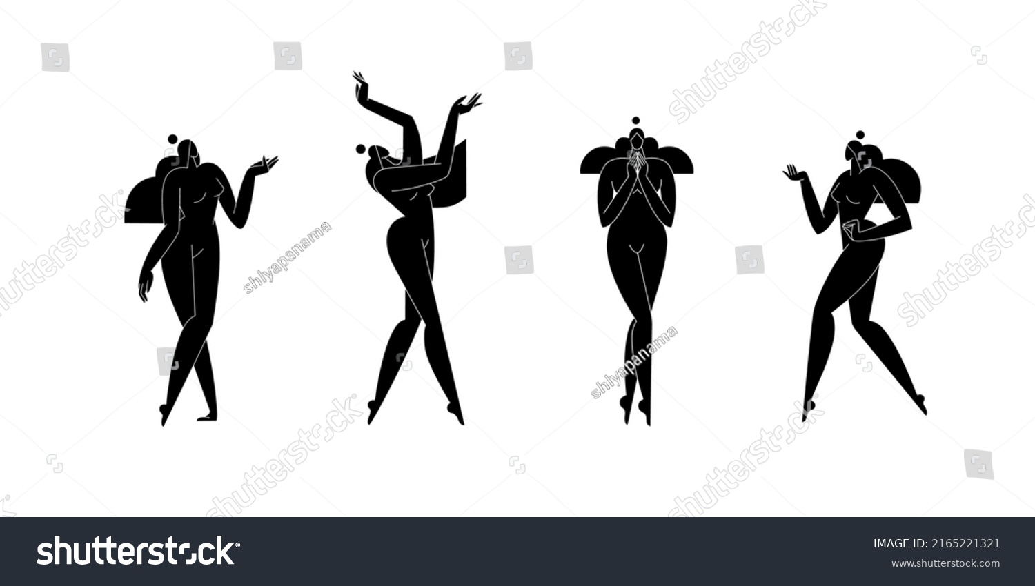 Abstract Woman Body Vector Illustration Set Stock Vector Royalty Free Shutterstock