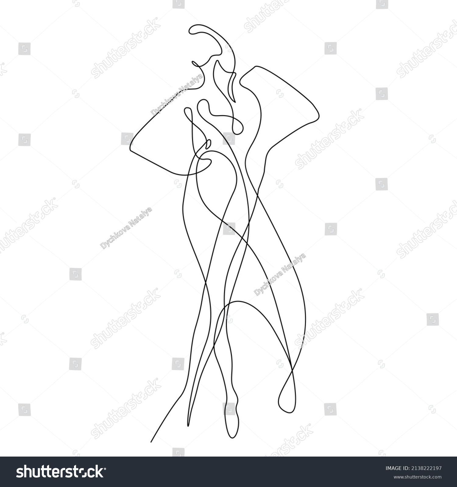 Abstract Woman Line Art Drawing Elegant Stock Vector (Royalty Free ...