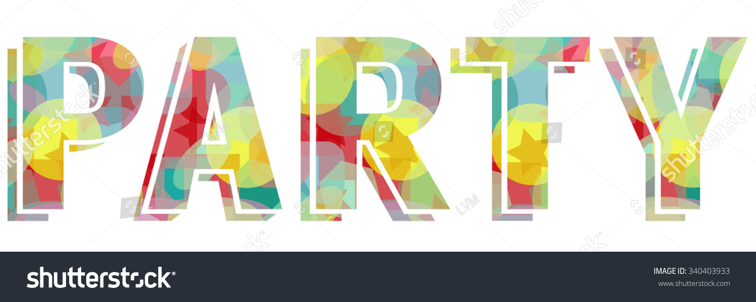 Abstract Word Party Isolated Transparent Vector Stock Vector 340403933