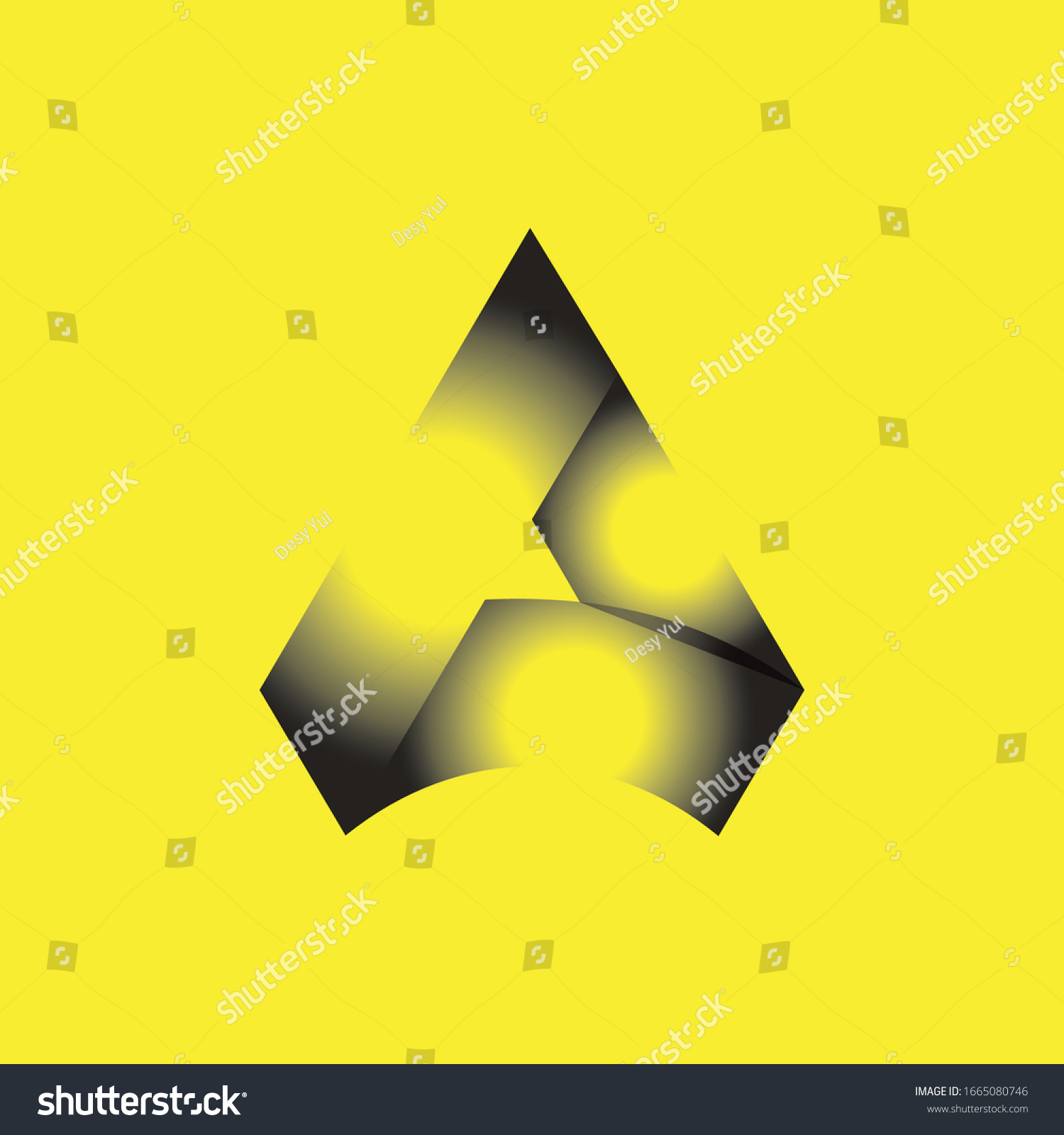 Abstract Yellow Triangle Delta Symbol Logo Stock Vector Royalty Free