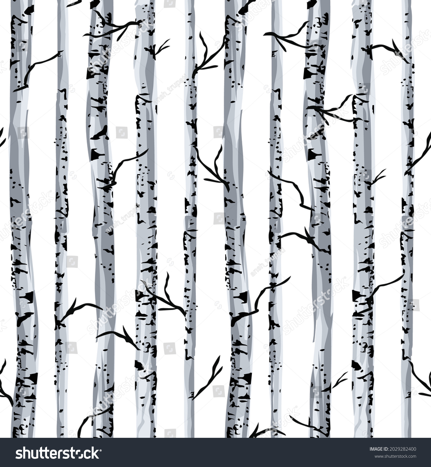 SVG of abstracted allover vector tree pattern on white background svg