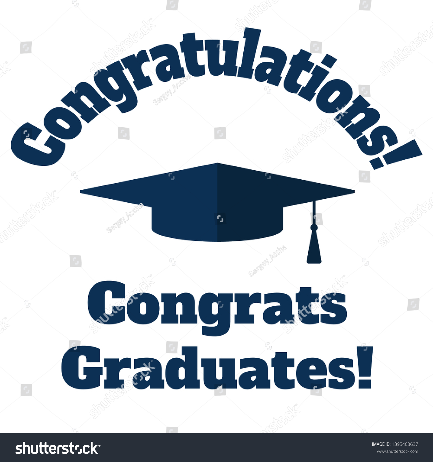 Academic Hut Inscription Congratulations Graduates Vector Stock Vector ...