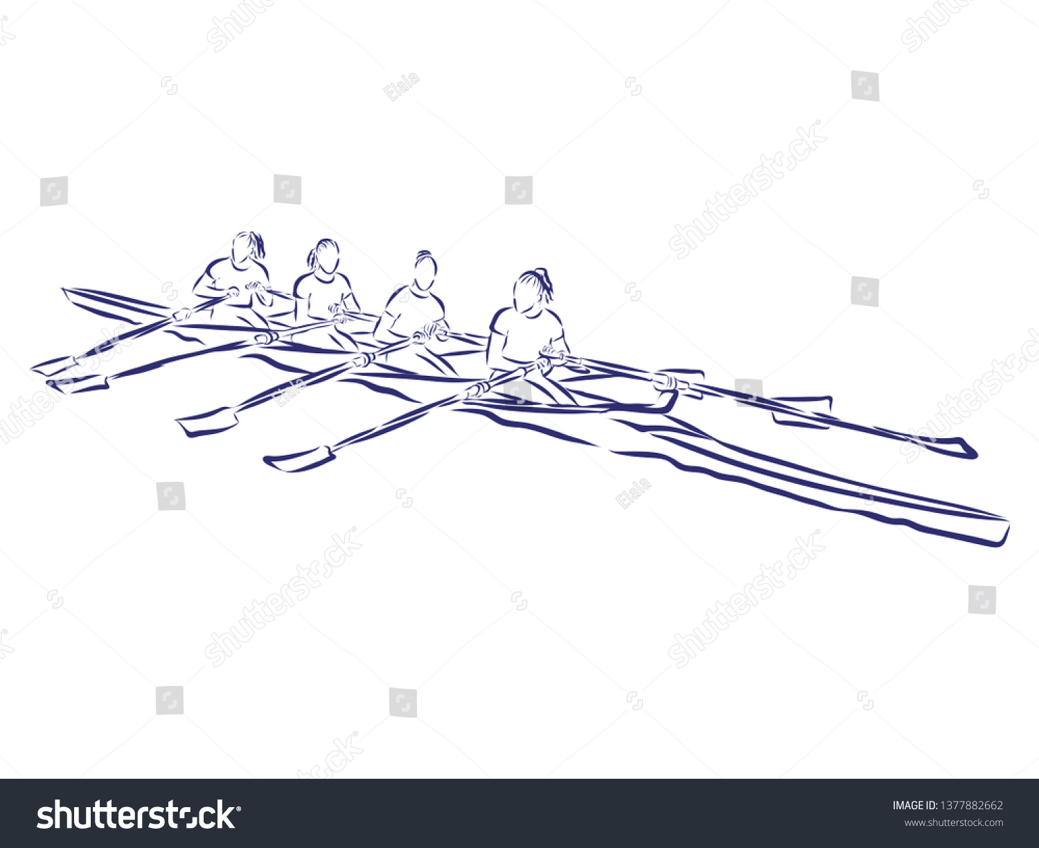 Academic Rowing Contour Vector Illustration: เวกเตอร์สต็อก (ปลอดค่า ...