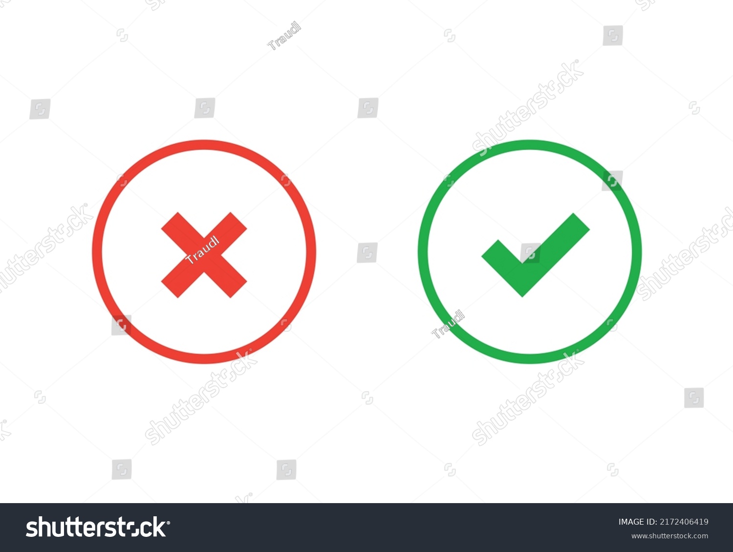 Accept Decline Button Simple Flat Design Stock Vector (Royalty Free ...