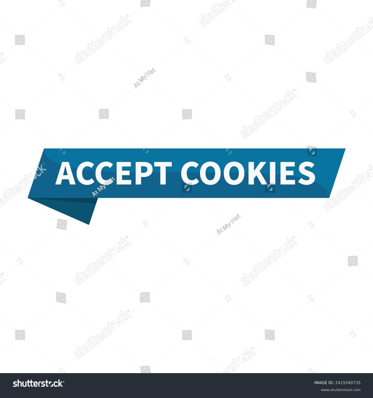 SVG of Accept Cookies Blue Ribbon Rectangle Shape For Sign Information Website Security
 svg