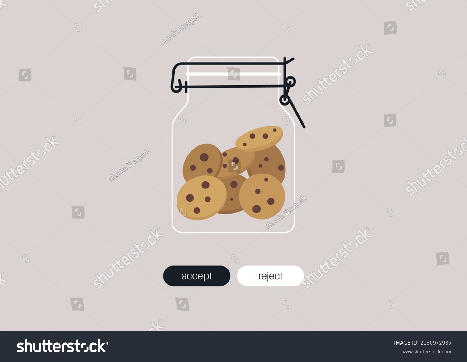 SVG of Accept cookies concept, a glass jar with homemade biscuits inside svg