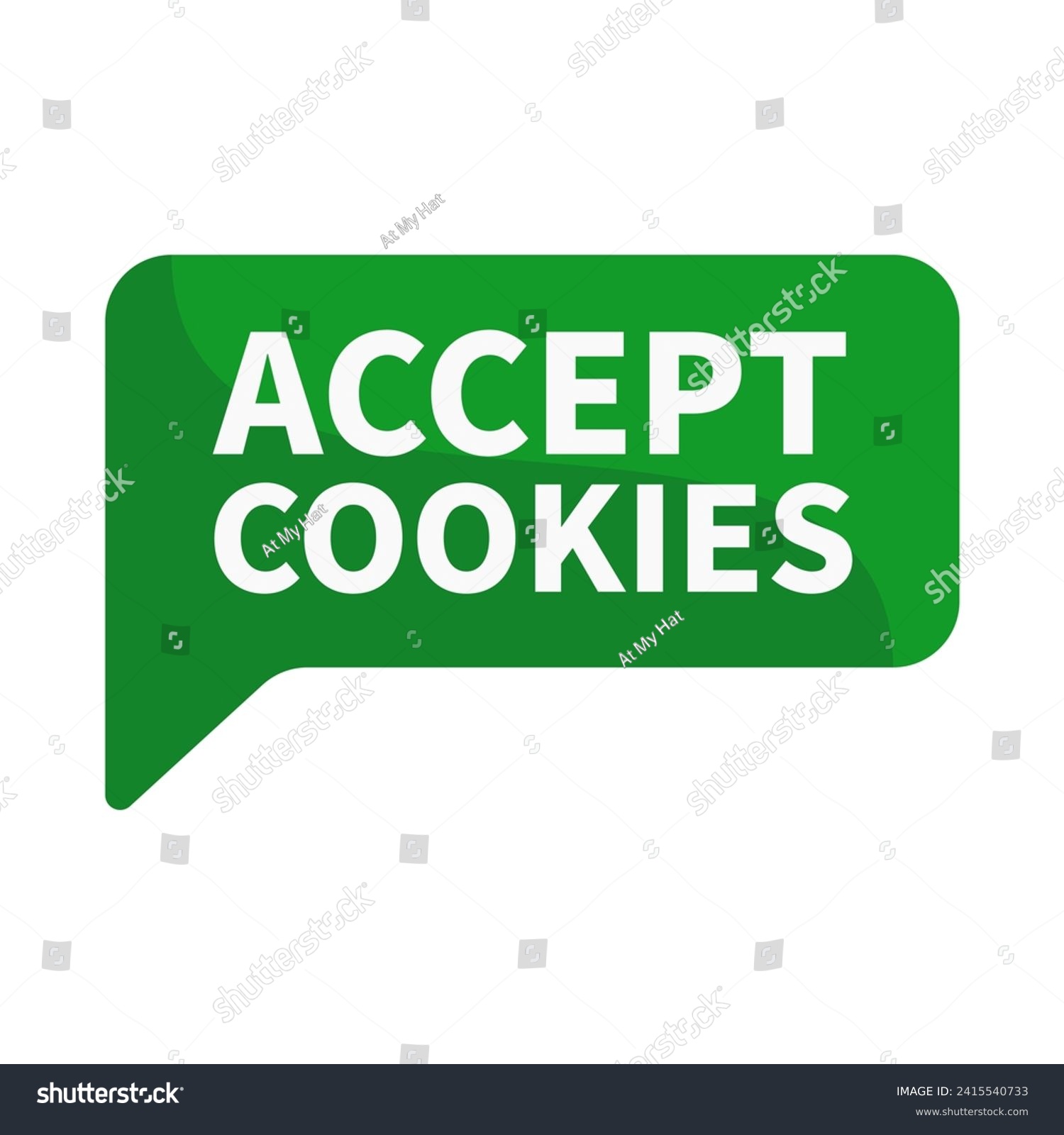 SVG of Accept Cookies Green Rectangle Shape For Sign Information Website Security
 svg