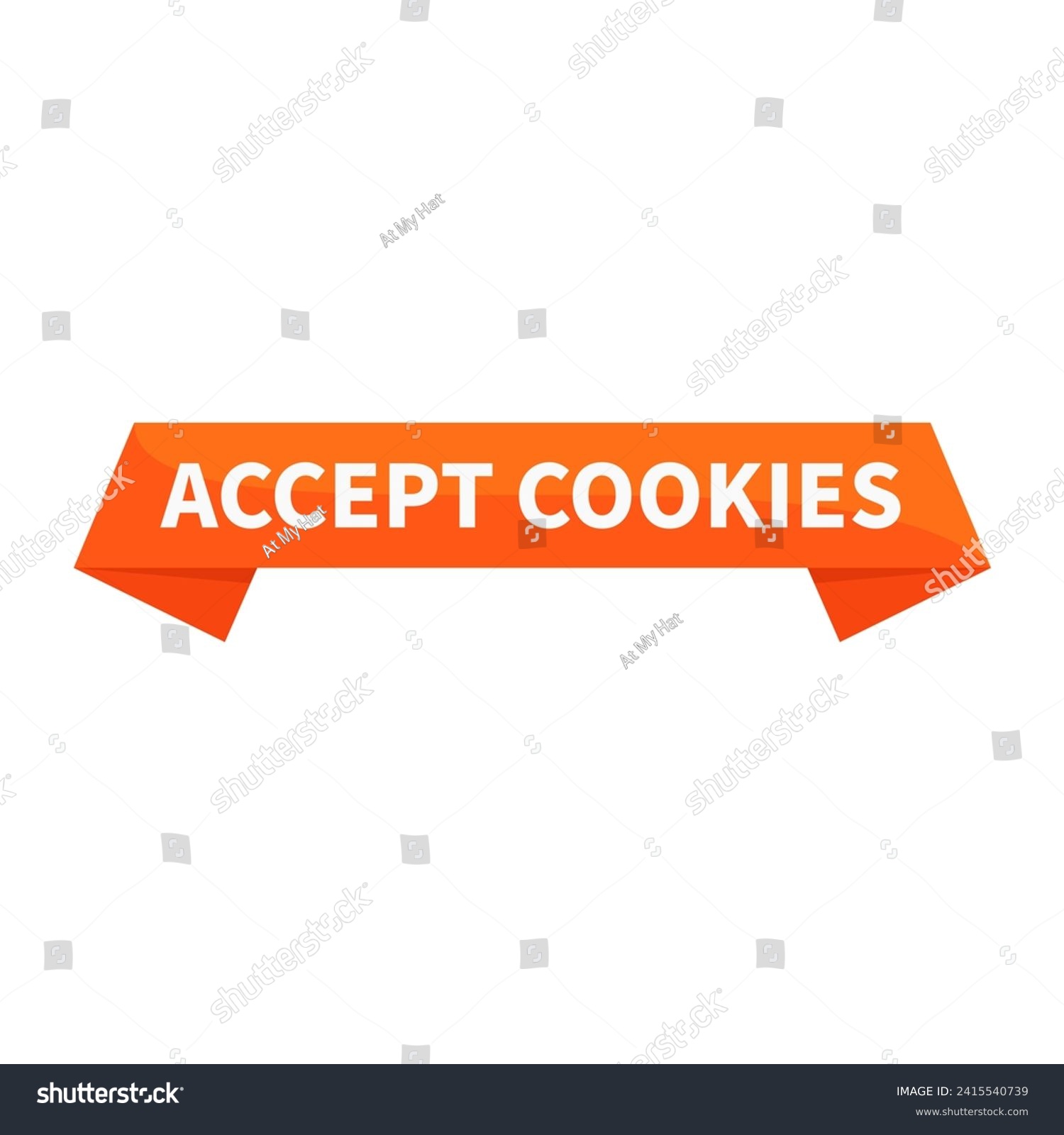 SVG of Accept Cookies Orange Rectangle Ribbon Shape For Sign Information Website Security
 svg