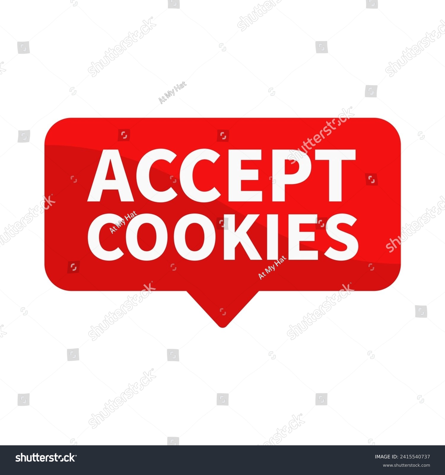 SVG of Accept Cookies Red Rectangle Shape For Sign Information Website Security
 svg