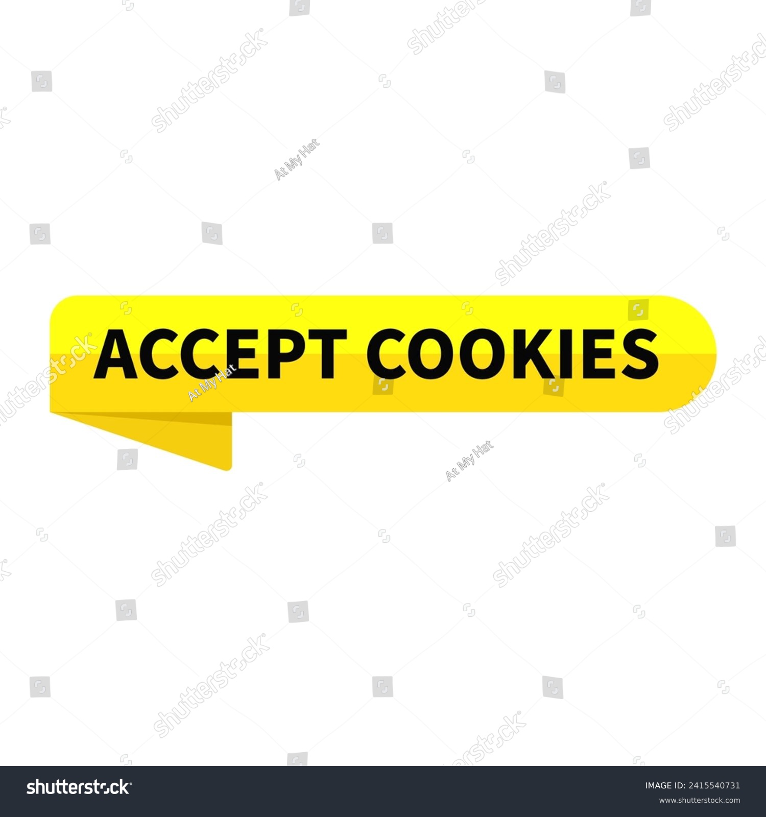 SVG of Accept Cookies Yellow Ribbon Rectangle Shape For Sign Information Website Security
 svg