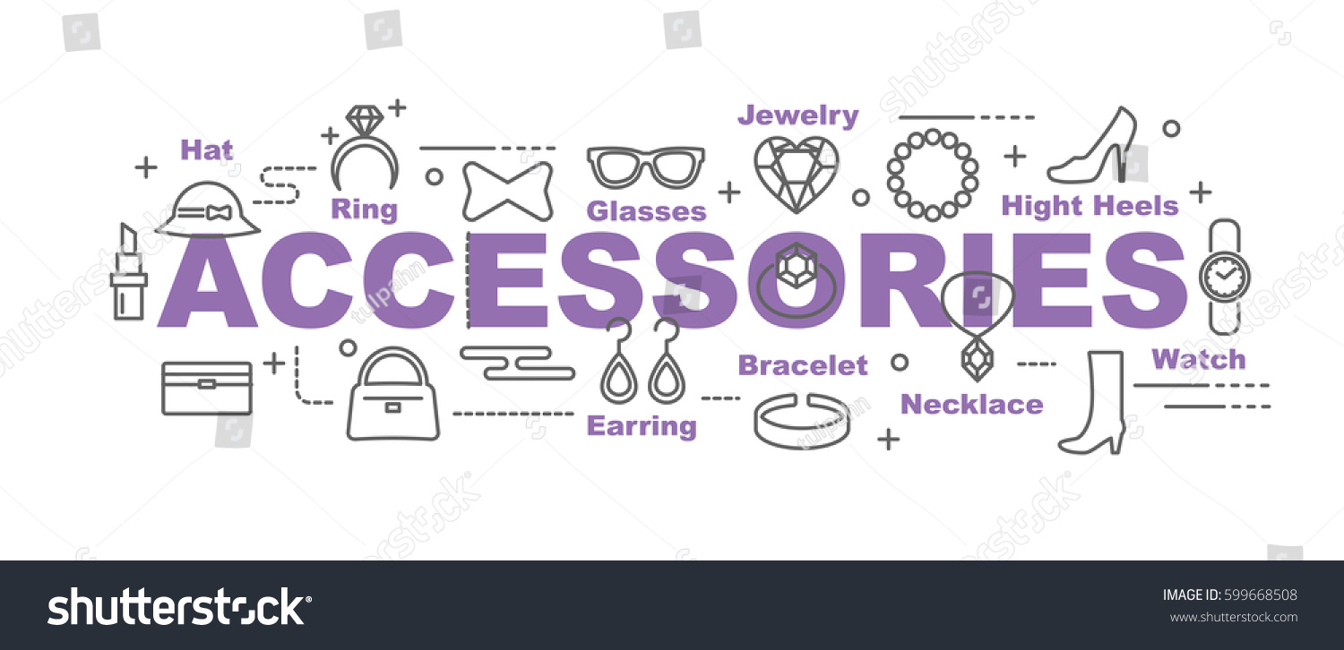 Accessories Vector Banner Design Concept Flat Stock Vector (Royalty ...