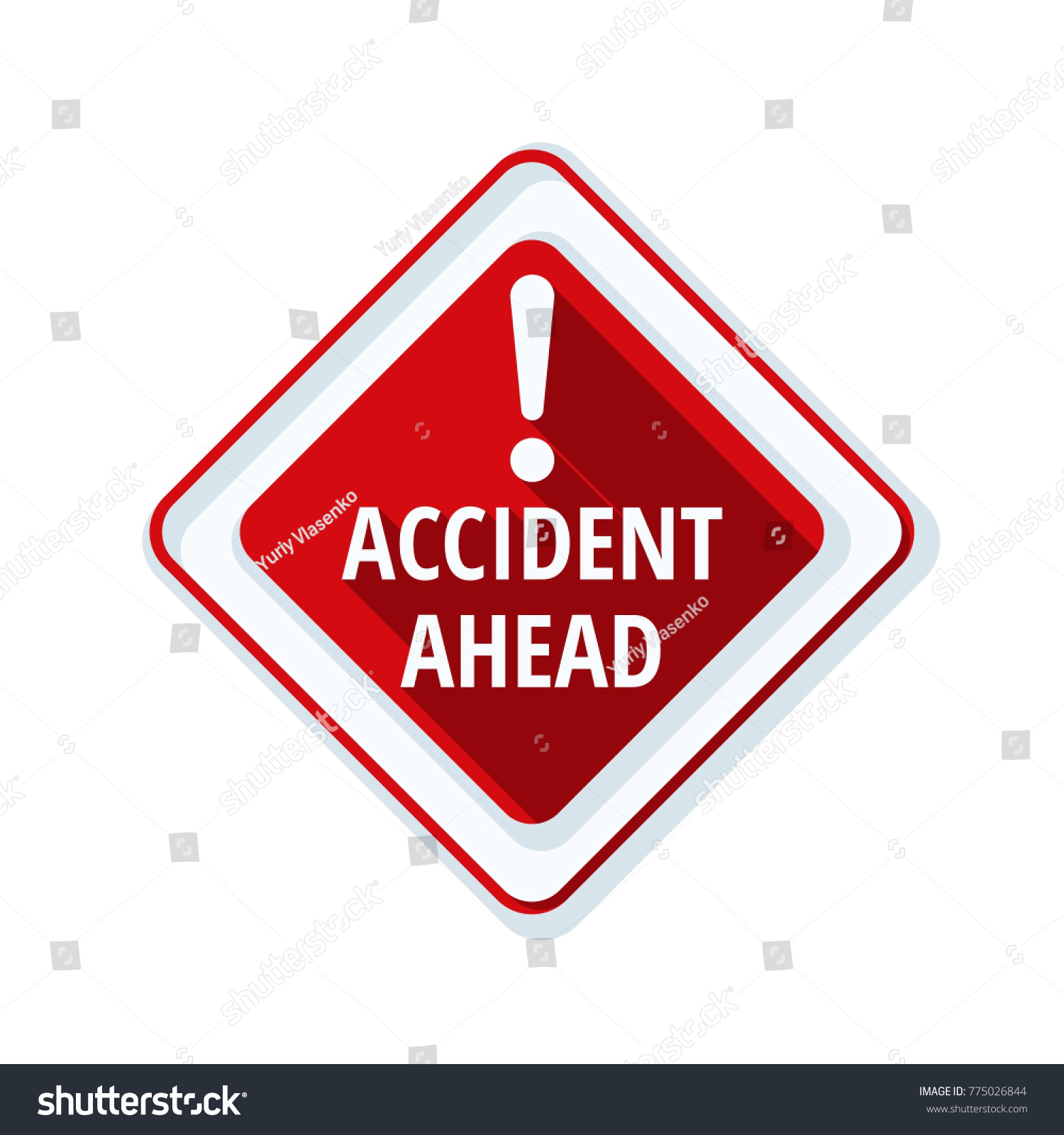 Accident Ahead Sign Illustration Stock Vector Royalty Free 775026844
