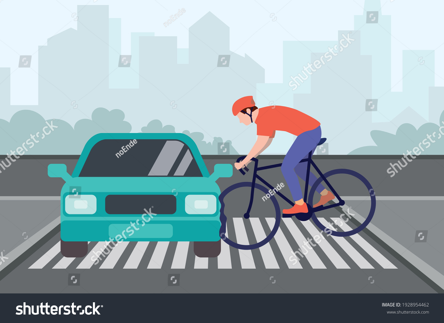 Accident Pedestrian Crossing Car Knocked Down Stock Vector (Royalty ...