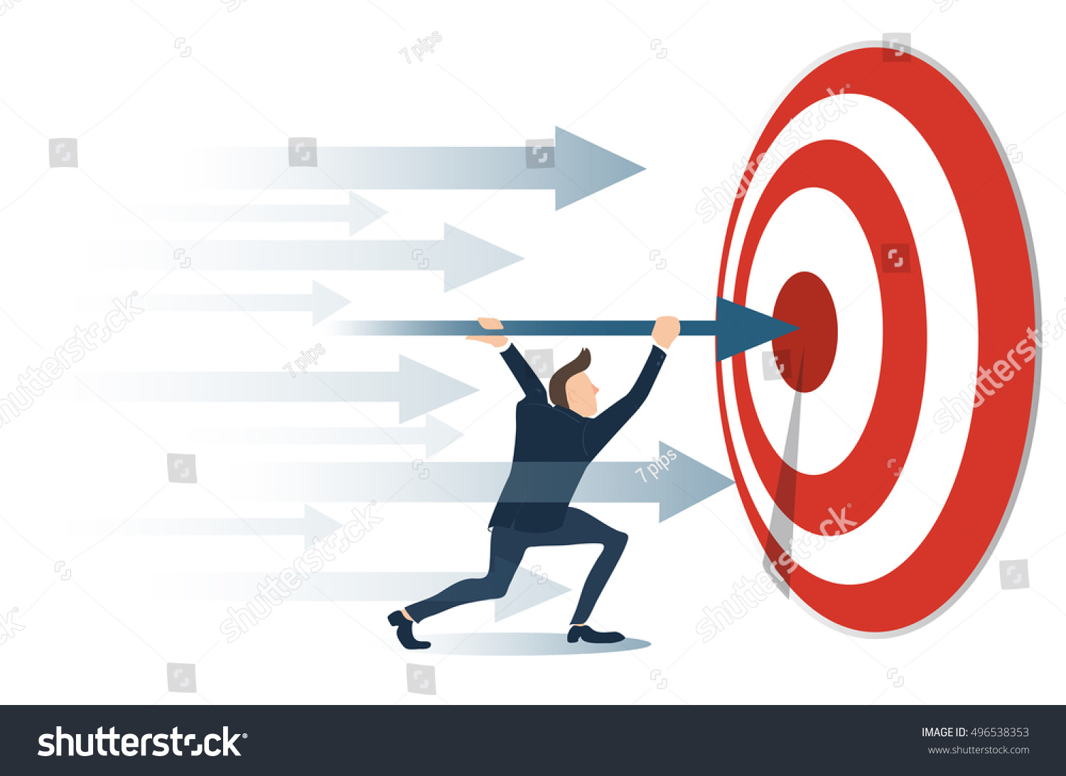 Accomplishment Reaching Business Concept Vector Illustration Stock ...