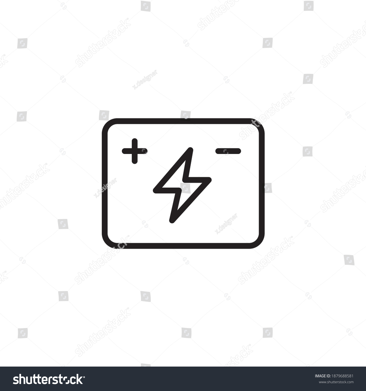recommend clip art: Accumulator, battery simple thin line icon vector illustration