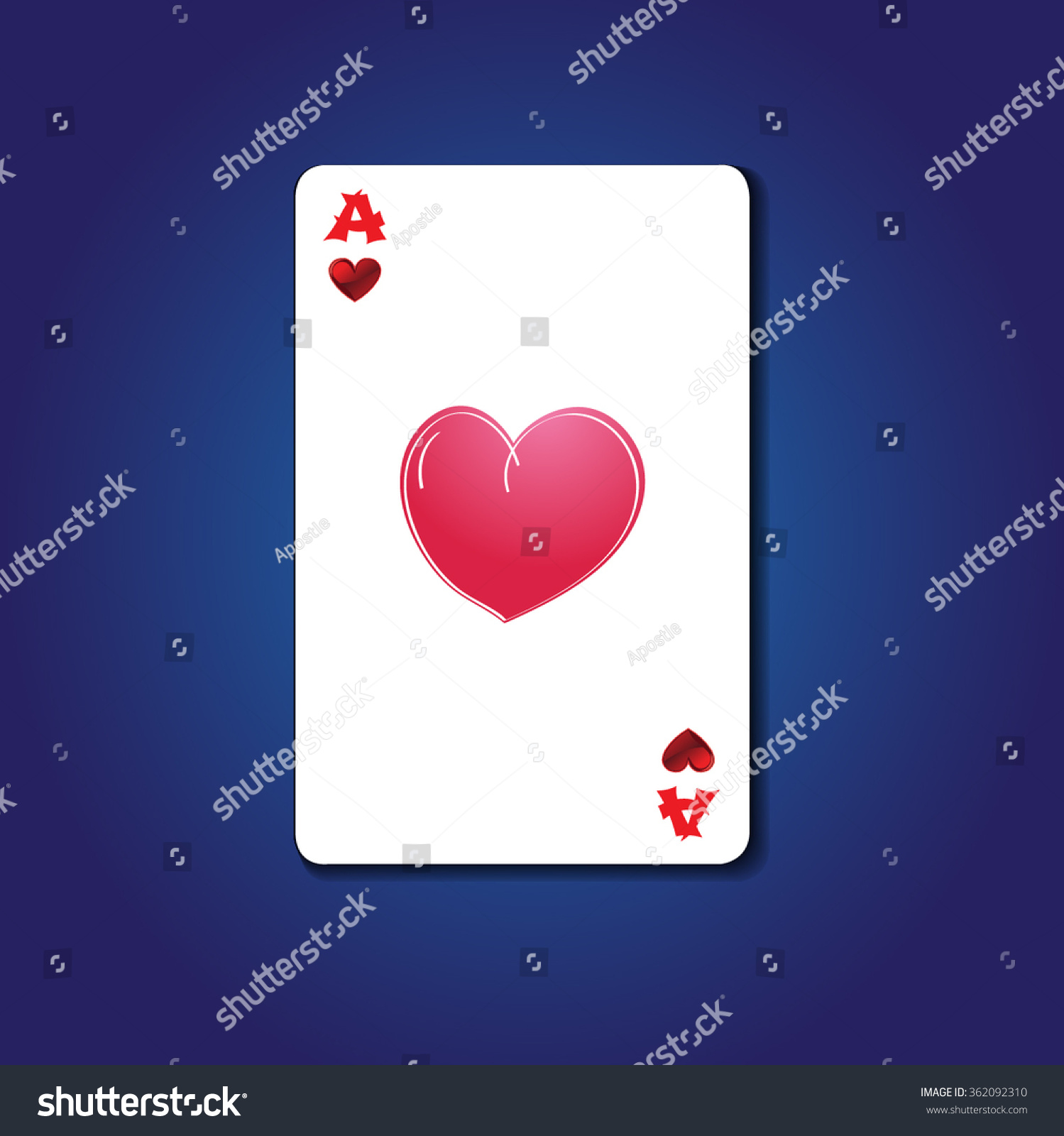 Ace Love Ace Hearts Playing Card Stock Vector (Royalty Free) 362092310