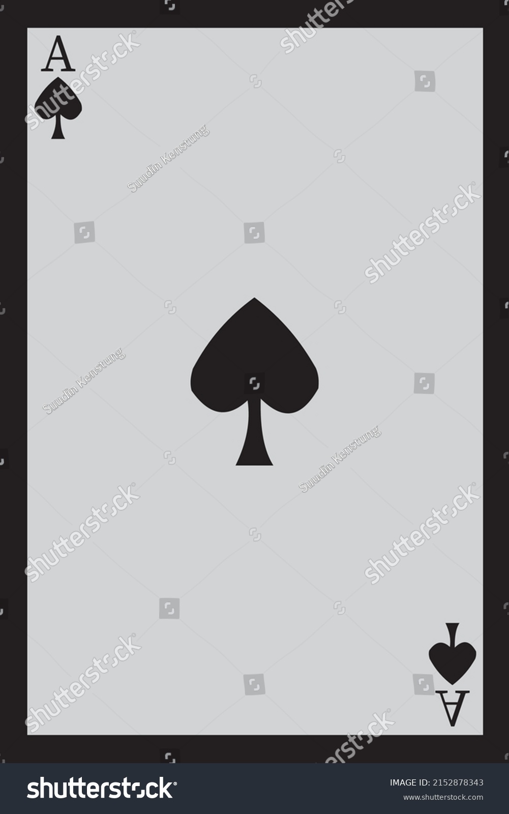 Ace Spaces Card Black Gray Black Stock Vector (Royalty Free) 2152878343 ...