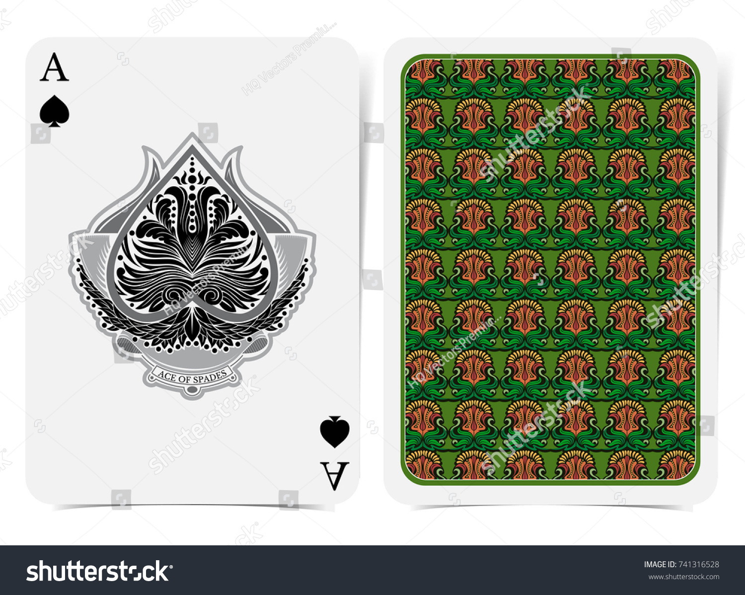 Ace Spades Face Floral Pattern Inside Stock Vector (Royalty Free ...