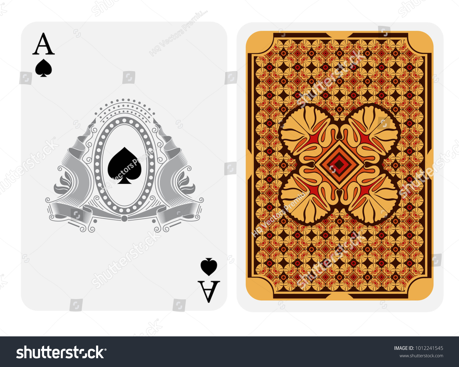 Ace Spades Face Spades Center Oval Stock Vector (Royalty Free) 1012241545