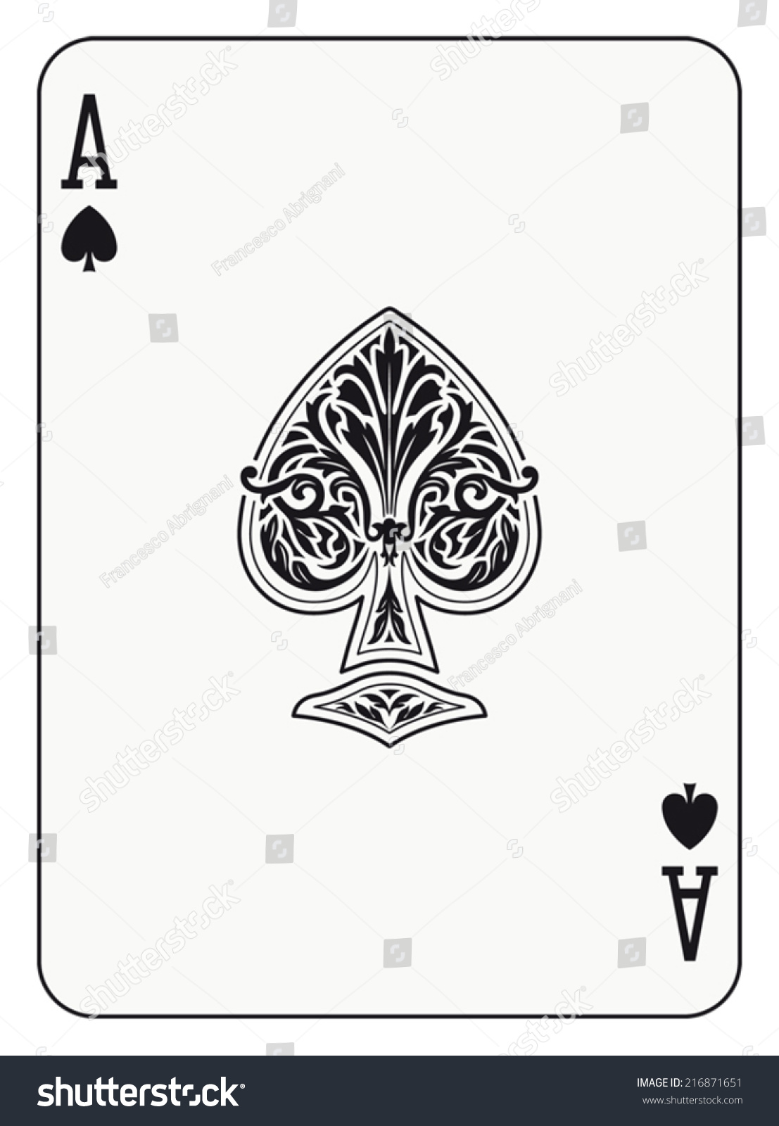 Ace Of Spades Playing Card Stock Vector 216871651 : Shutterstock