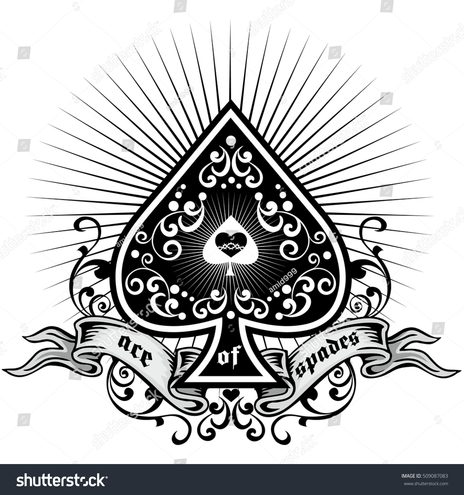 Ace Spades Gothic Vintage Stock Vector (Royalty Free) 509087083 ...