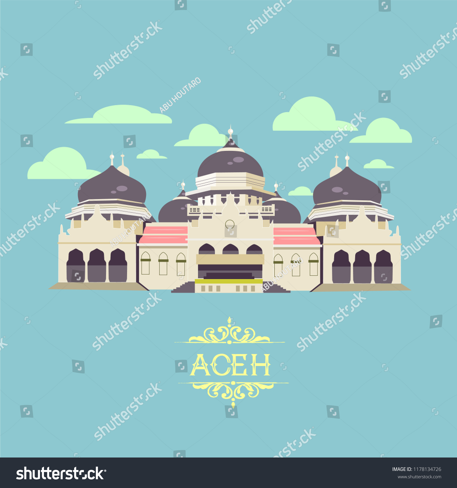 SVG of aceh mosque in indonesia svg