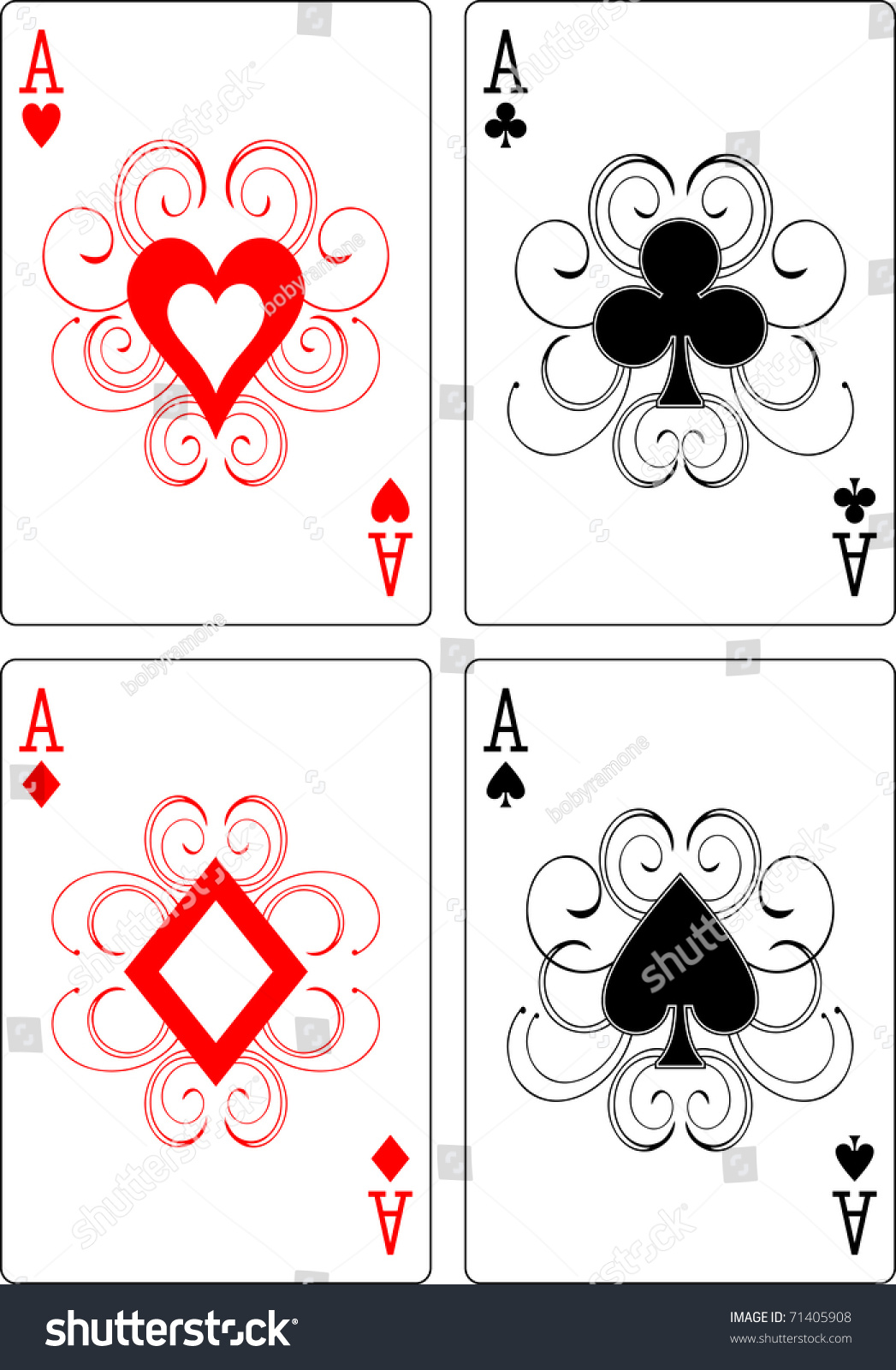 Aces Playing Cards Stock Vector (Royalty Free) 71405908