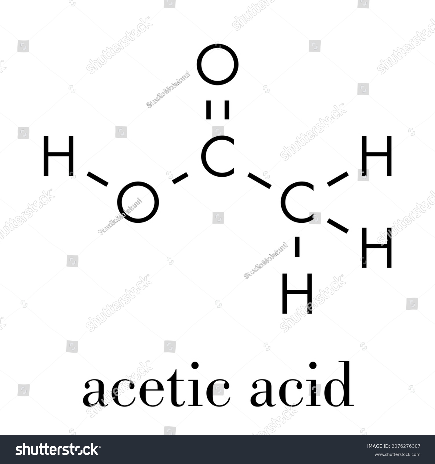 Acetic Acid Molecule Vinegar Aqueous Solution Stock Vector (Royalty ...